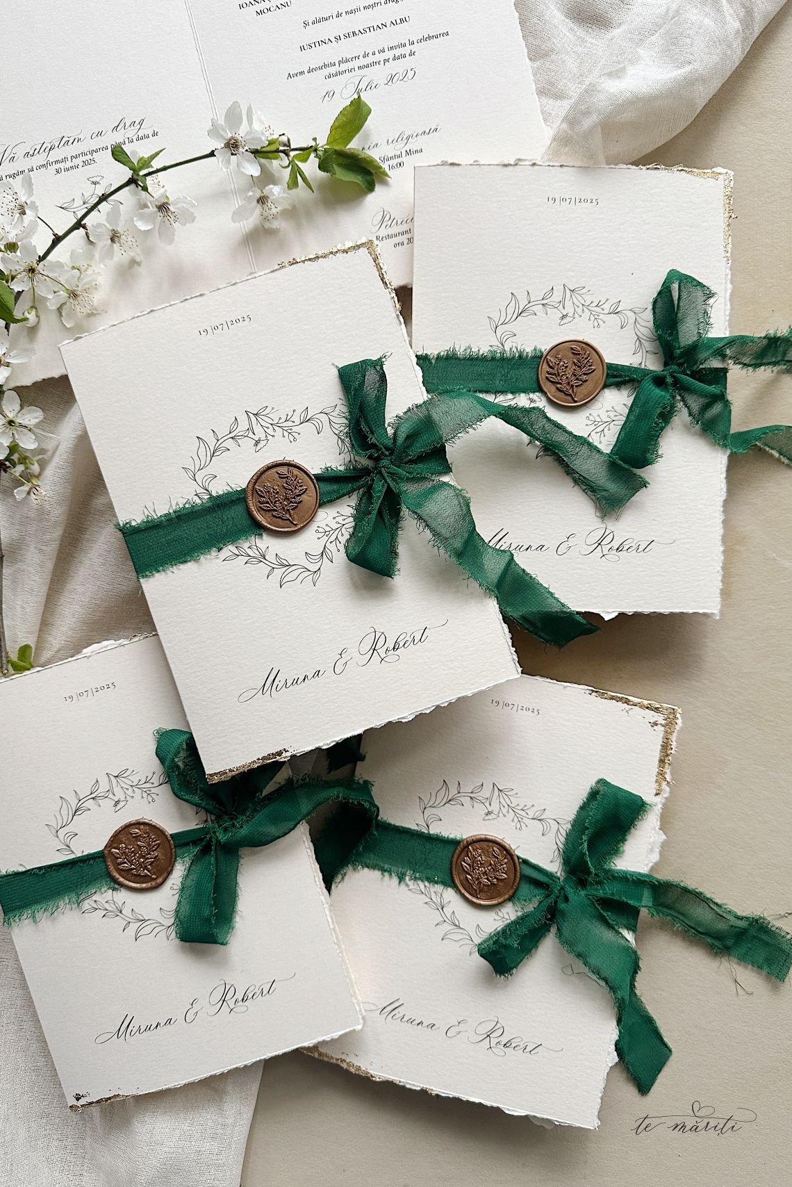 Invitatie de nunta Verde Clasic