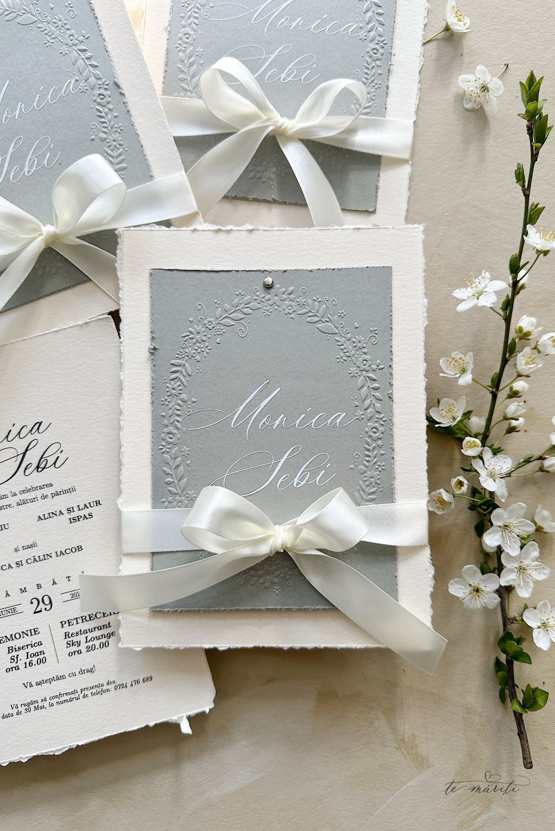 Invitatie de nunta Alb&Gri